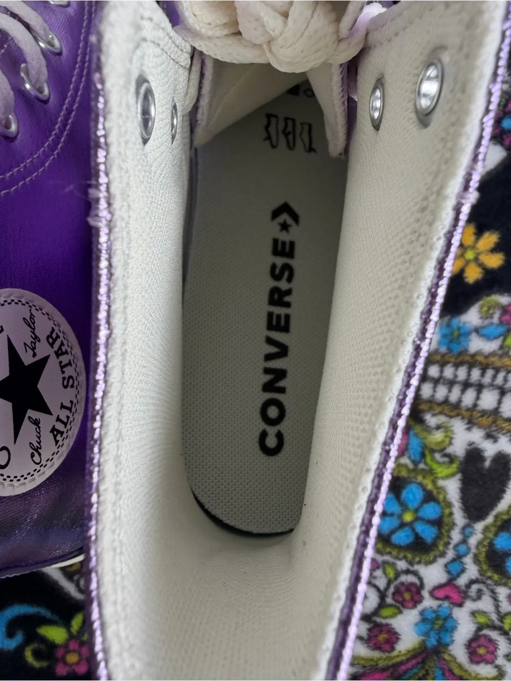Converse Metallic Purple High-Top Kids Sneakers